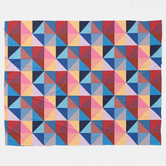 Quilt Square Pattern Fleece Deken (Voorkant (Horizontaal))