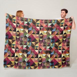 Quilt Square Pattern Fleece Deken