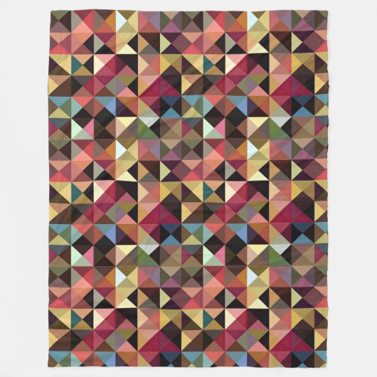 Quilt Square Pattern Fleece Deken (Voorkant)