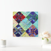 Quilt Squares Afbeelding in batiks Vierkante Klok (Huis)