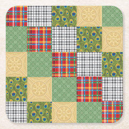 Quilt Squares Fun Faux Quilt Onderzetter