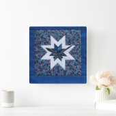 quilt star blue klok (Huis)