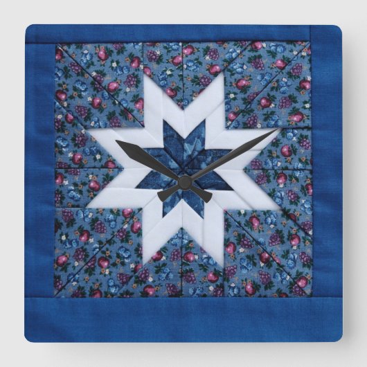 quilt star blue klok (Voorkant)