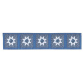 Quilt star blue korte tafelloper (Horizontaal)