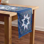 Quilt star blue korte tafelloper (Voorbeeld)