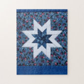 Quilt star blue legpuzzel (Verticaal)