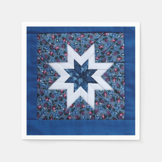 Quilt star blue servetten (Voorkant)