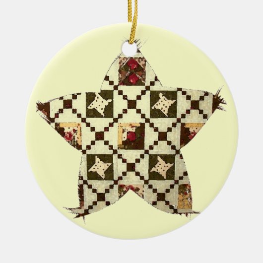 Quilt Star Keramisch Ornament (Voorkant)