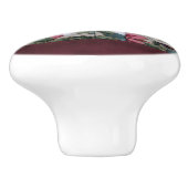 Quilt star maroon keramische knop (Zijkant)