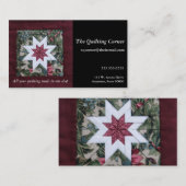 Quilt star maroon visitekaartje (Voorkant / Achterkant)