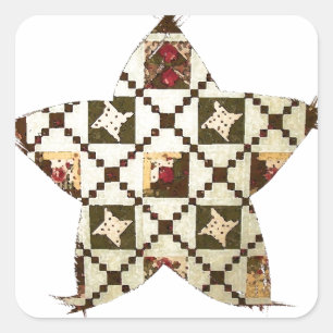Quilt Star Vierkante Sticker