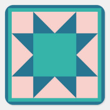 Quilt Sticker - Zaagtand Star (blauwgroen)