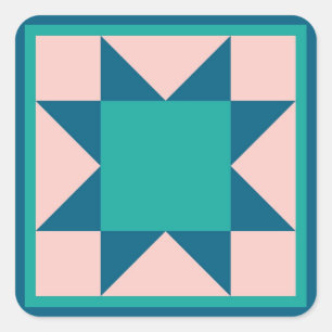 Quilt Sticker - Zaagtand Star (blauwgroen)