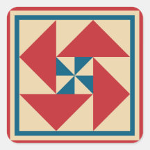 Quilt Stickers - Patriottische Spin (rood)