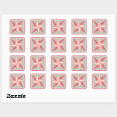 Quilt Stickers - Schuine Star (Roze/grijs) (Vel)