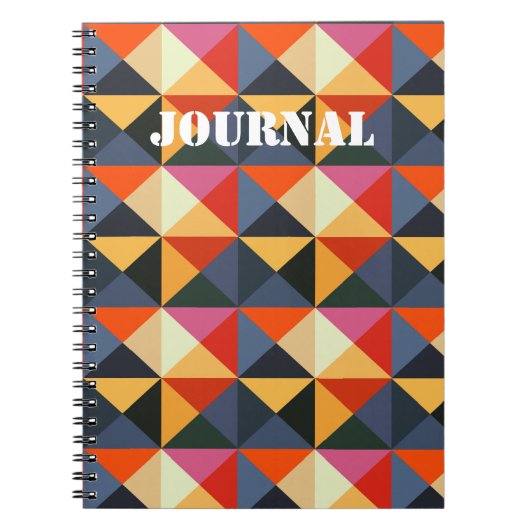 Quilt Style Geometric Abstract Journal Notitieboek (Voorkant)