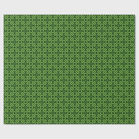 Quilt Style Pattern 02 - Avocado Green op Dk Green Cadeaupapier (Vlak)