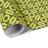 Quilt Style Pattern 02 - Banana on Deep Olive Cadeaupapier (Rol Hoek)