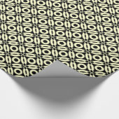 Quilt Style Pattern 02 - Bleek geel op zwart Cadeaupapier (Hoek)