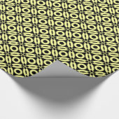 Quilt Style Pattern 02 - Chalk Yellow on Black Cadeaupapier (Hoek)