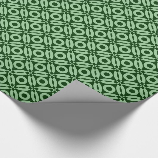 Quilt Style Pattern 02 - Faded Green op DK Green Cadeaupapier (Hoek)