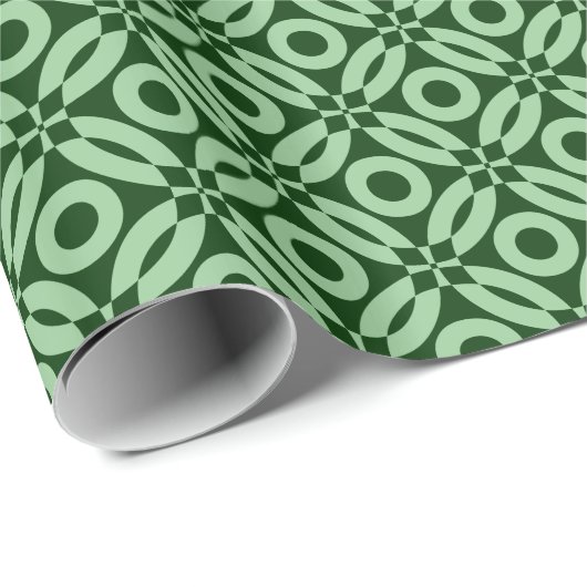 Quilt Style Pattern 02 - Faded Green op DK Green Cadeaupapier (Rol Hoek)