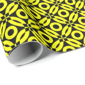 Quilt Style Pattern 02 - Geel op zwart Cadeaupapier (Rol Hoek)