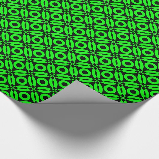 Quilt Style Pattern 02 - Groen op zwart Cadeaupapier (Hoek)