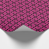 Quilt Style Pattern 02 - Hot Pink op zwart Cadeaupapier (Hoek)