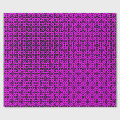 Quilt Style Pattern 02 - Magenta op Black Cadeaupapier (Vlak)