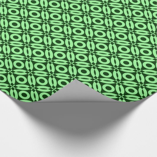 Quilt Style Pattern 02 - Mint Green op DK Green Cadeaupapier (Hoek)