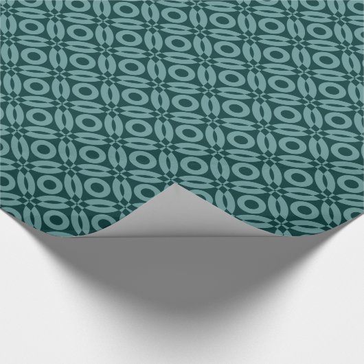 Quilt Style Pattern 02 - Ocean Green op Dk Green Cadeaupapier (Hoek)