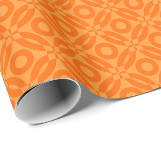 Quilt Style Pattern 02 - Oranje op Licht Sinaasapp Cadeaupapier (Rol Hoek)