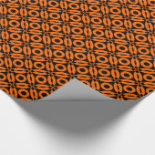 Quilt Style Pattern 02 - Oranje op zwart Cadeaupapier (Hoek)