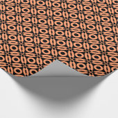 Quilt Style Pattern 02 - Peach on Black Cadeaupapier (Hoek)