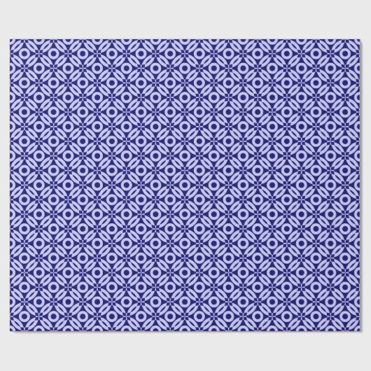 Quilt Style Pattern 02 - Powder Blue op Deep Navy Cadeaupapier (Vlak)