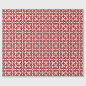 Quilt Style Pattern 02 - Ruby Red on White Cadeaupapier (Vlak)