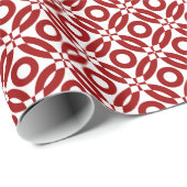 Quilt Style Pattern 02 - Ruby Red on White Cadeaupapier (Rol Hoek)