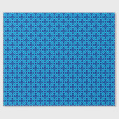 Quilt Style Pattern 02 - Sky Blue op Deep Navy Cadeaupapier (Vlak)