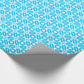 Quilt Style Pattern 02 - Sky Blue op White Cadeaupapier (Hoek)