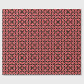 Quilt Style Pattern 02 - Tropisch roze op zwart Cadeaupapier (Vlak)