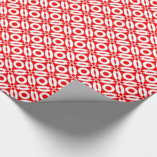 Quilt Style Pattern 02 - White on Red Cadeaupapier (Hoek)