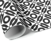 Quilt Style Pattern 02 - Zwart op wit Cadeaupapier (Rol Hoek)