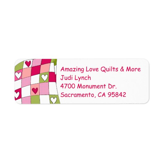Quilt Theme Return Address Label (Voorkant)