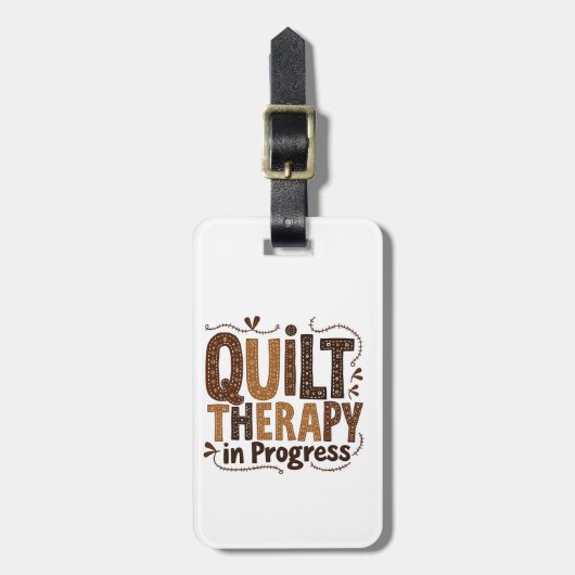 Quilt Therapy in het proces naaien ambacht liefheb Bagagelabel (Voorkant verticaal)