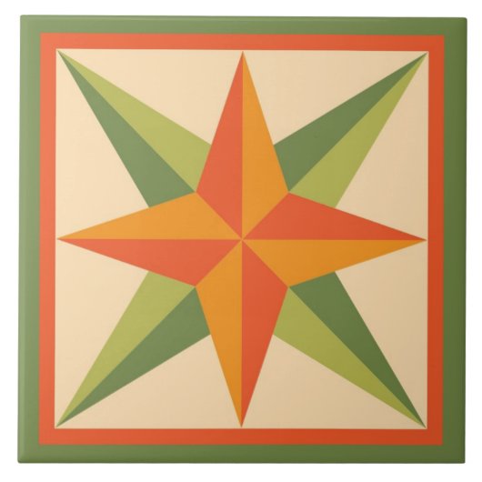 Quilt Trivet - Beveled Star Block (roze/grijs) Tegeltje (Voorkant)