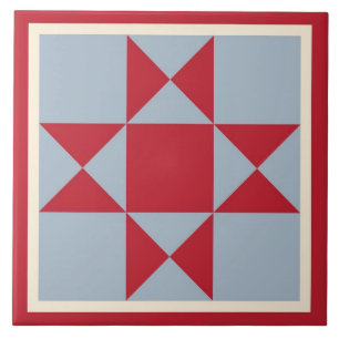 Quilt Trivet - Ohio Star (sjaal/grijs) Tegeltje