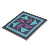 Quilt Trivet - Pozzle van de Nederlander (paars/zw Tegeltje (Zijkant)