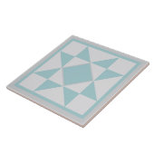 Quilt Trivet – Sawtooth Star (blauw/grijs) Tegeltje (Zijkant)