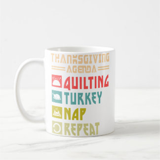 Quilt Turkey Nap Repeat Funny Quilting Thanksgivin Koffiemok